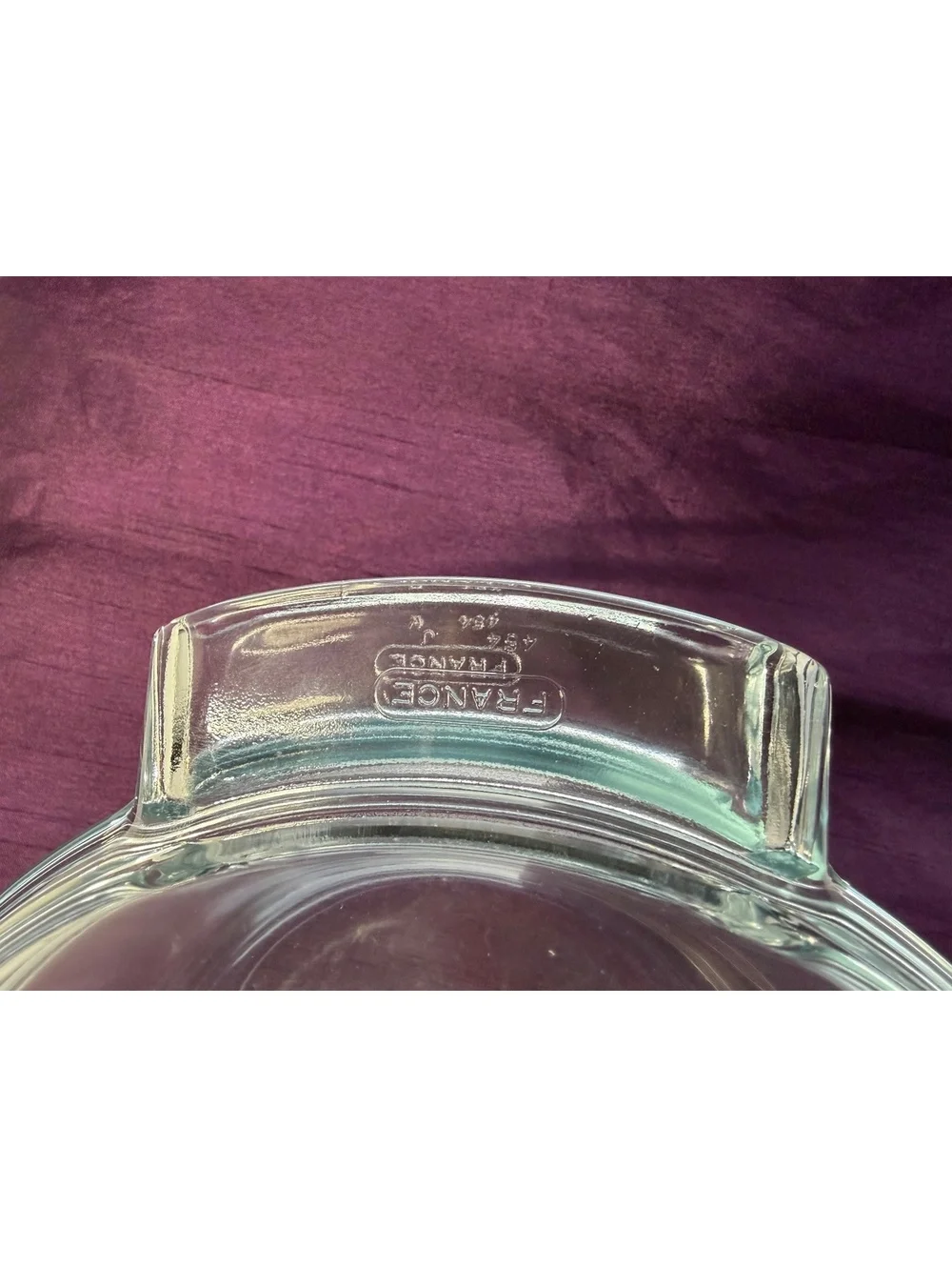 Vintage Pyrex France 454 1.5 Qt Round Clear Glass Casserole Baking Dish Handles